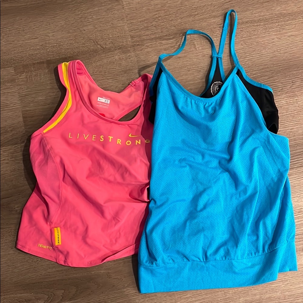 Nike LIVESTRONG Pink Tank Top and Blue Athletic Tank